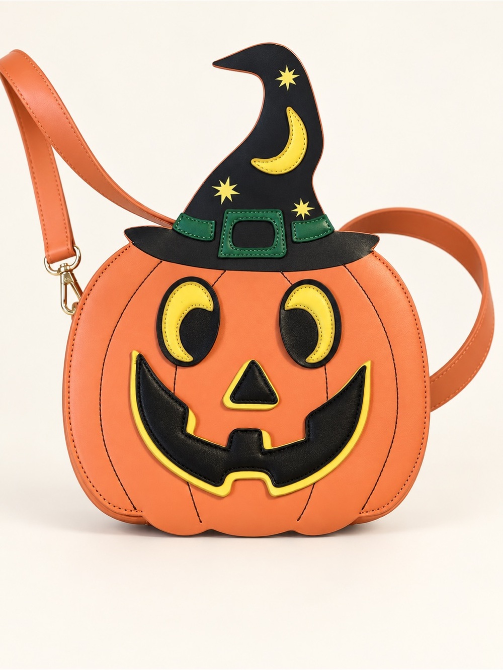 Backstitch Burja Halloween Pumpkin Crossbody Bag - Orange